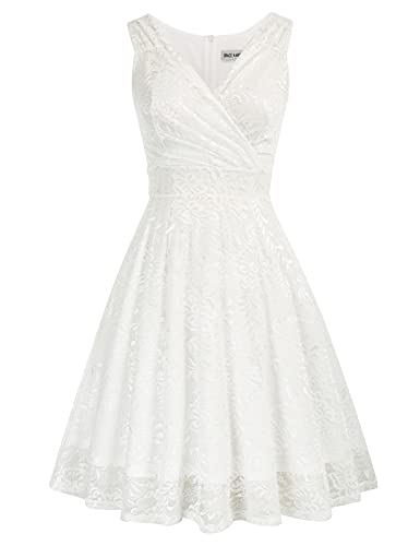 GRACE KARIN cocktailkleid v Ausschnitt Elegante Kleider Spitze Petticoat Kleid 50er Jahre Swing Kleid CL645-2 XL
