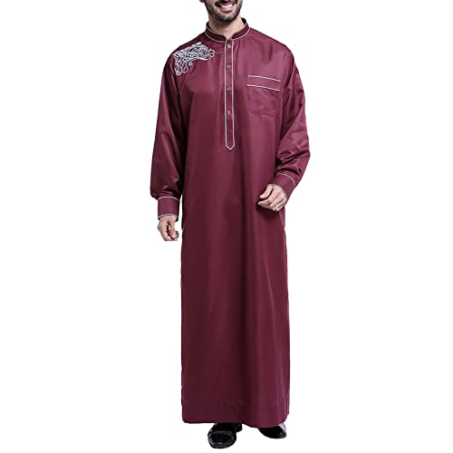 MODSGUE Kaftan Herren Muslimische Roben Saudi Arabische Kaftan Beiläufige Herrenkleidung Festlicher Thermohemd Dubai...