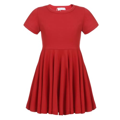 Trudge Mädchen Swing Kleider für Kinder Sommerkleid Hem Skaterkleid Kurzarm T Shirt Kleid Baumwolle Prinzessin Kleid...