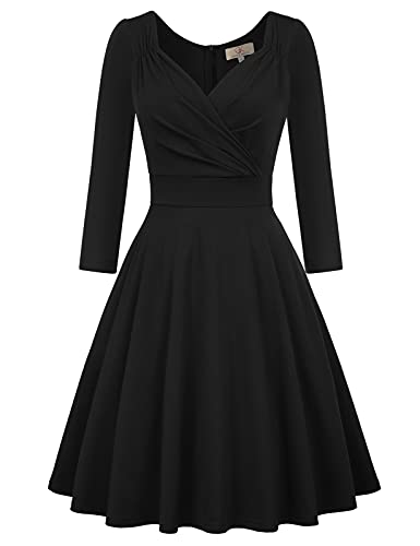 cocktailkleid v Ausschnitt Elegante Kleider Spitze Petticoat Kleid 50er Jahre Swing Kleid CL646-1 XL