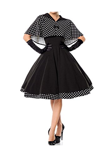 Belsira Damen Swing-Kleid mit Cape im Retro-Style XL