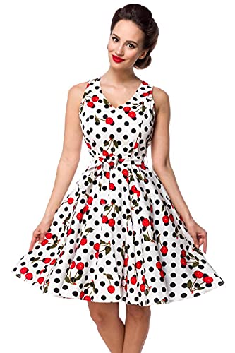 Belsira Swing-Kirschenkleid Frauen Mittellanges Kleid schwarz/wei? L