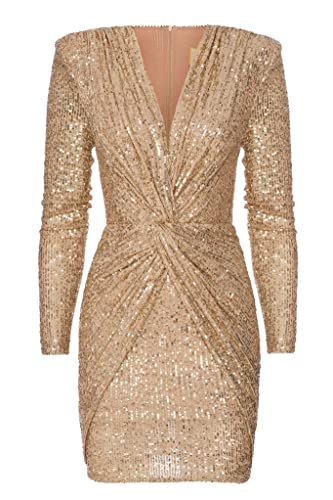 Swing Fashion Women's Dolores | Gold Minikleid Damen | Elegantes Festliches Partykleid | Abendkleid | Hochzeitskleider |...